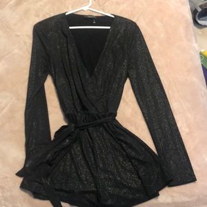 Black V Neck Romper